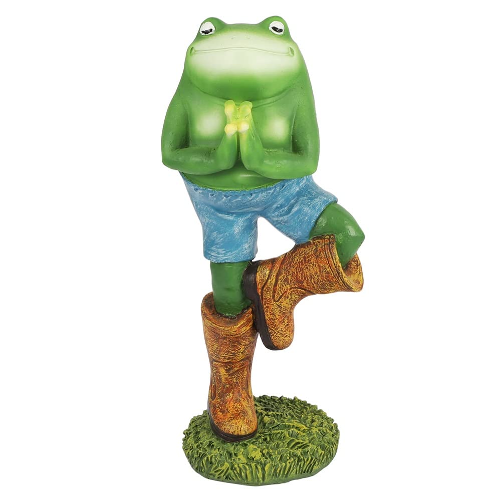 Yoga Frog Garden Statue Figurine Decorative Sculpture Zen Garden Frog Decor for Patio Yard or Home Bedroom Office Desktop Cabinet Shelf Resin 9.84′′x3.54′′x3.27′′ — view 1