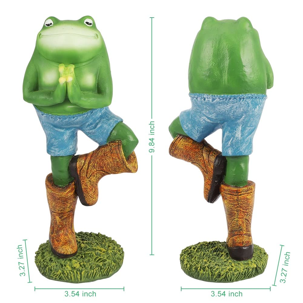 Yoga Frog Garden Statue Figurine Decorative Sculpture Zen Garden Frog Decor for Patio Yard or Home Bedroom Office Desktop Cabinet Shelf Resin 9.84′′x3.54′′x3.27′′ — view 2